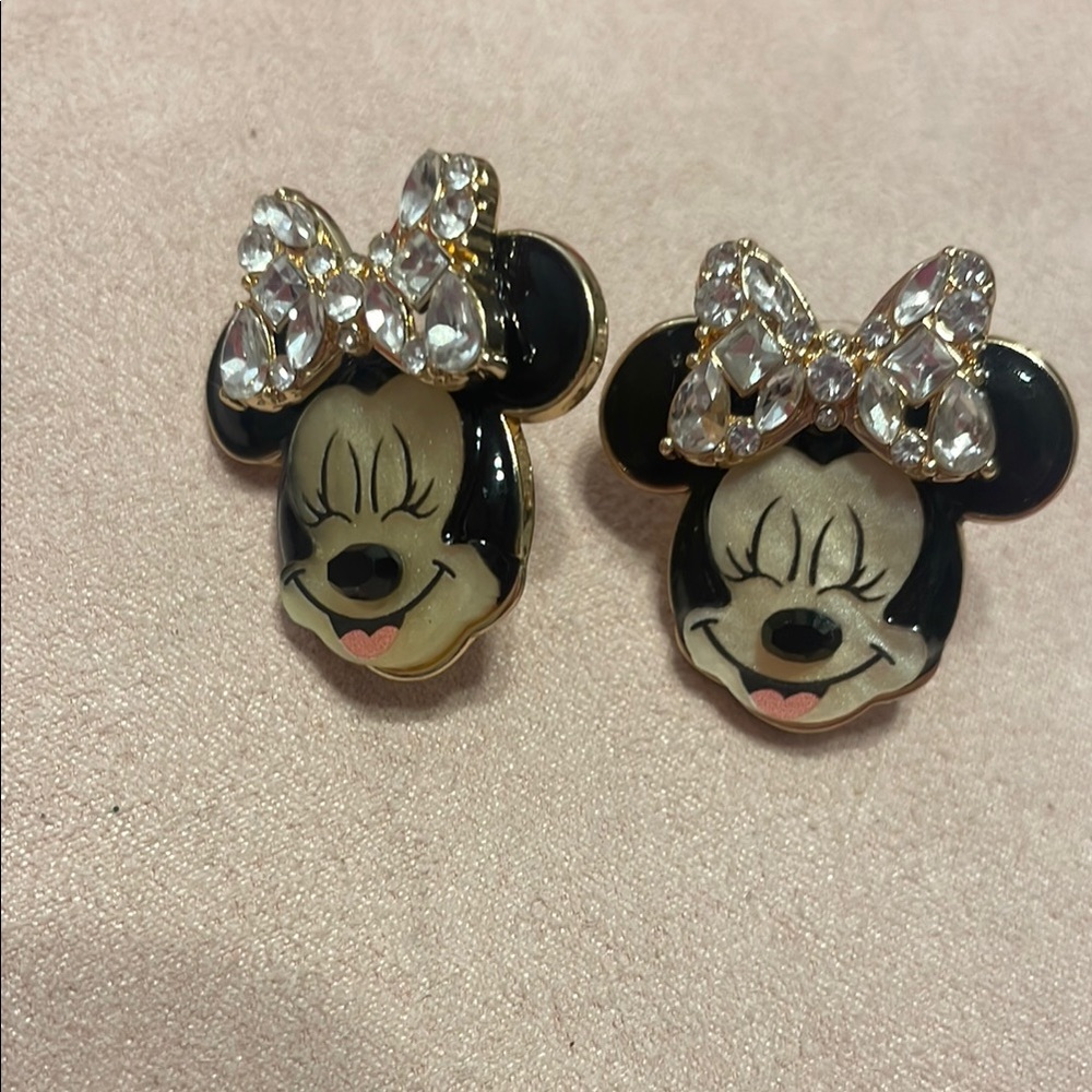 Black and Gold Minnie Mouse Jewelry Earrings